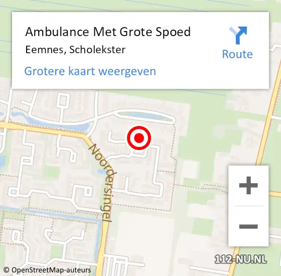 Locatie op kaart van de 112 melding: Ambulance Met Grote Spoed Naar Eemnes, Scholekster op 15 mei 2016 04:14