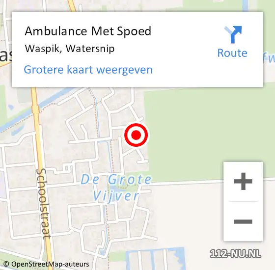 Locatie op kaart van de 112 melding: Ambulance Met Spoed Naar Waspik, Watersnip op 15 mei 2016 05:22