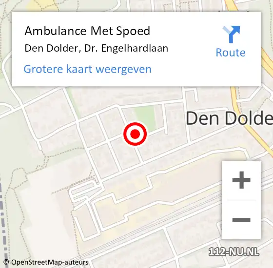 Locatie op kaart van de 112 melding: Ambulance Met Spoed Naar Den Dolder, Dr. Engelhardlaan op 15 mei 2016 07:59