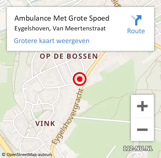 Locatie op kaart van de 112 melding: Ambulance Met Grote Spoed Naar Eygelshoven, Van Meertenstraat op 15 december 2013 04:51