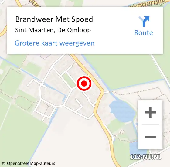 Locatie op kaart van de 112 melding: Brandweer Met Spoed Naar Sint Maarten, De Omloop op 15 mei 2016 09:57