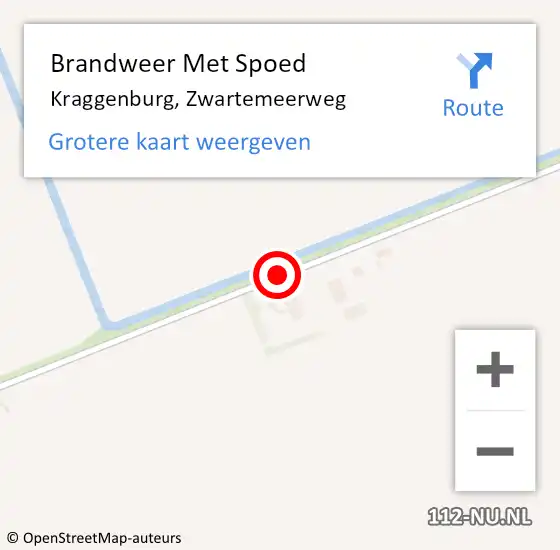 Locatie op kaart van de 112 melding: Brandweer Met Spoed Naar Kraggenburg, Zwartemeerweg op 15 mei 2016 10:14