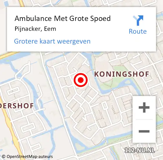 Locatie op kaart van de 112 melding: Ambulance Met Grote Spoed Naar Pijnacker, Eem op 15 mei 2016 12:24