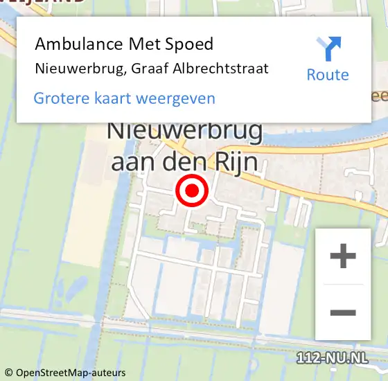 Locatie op kaart van de 112 melding: Ambulance Met Spoed Naar Nieuwerbrug, Graaf Albrechtstraat op 15 mei 2016 14:04
