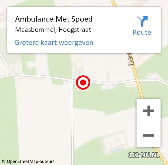 Locatie op kaart van de 112 melding: Ambulance Met Spoed Naar Maasbommel, Hoogstraat op 15 mei 2016 14:48