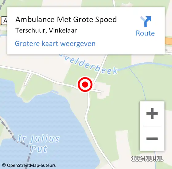 Locatie op kaart van de 112 melding: Ambulance Met Grote Spoed Naar Terschuur, Vinkelaar op 15 mei 2016 16:21