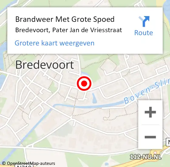 Locatie op kaart van de 112 melding: Brandweer Met Grote Spoed Naar Bredevoort, Pater Jan de Vriesstraat op 15 mei 2016 17:09