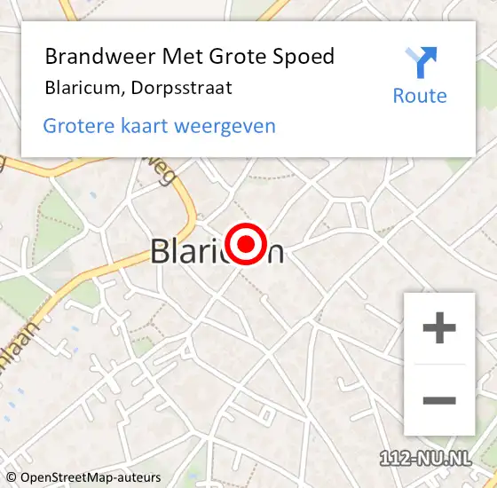 Locatie op kaart van de 112 melding: Brandweer Met Grote Spoed Naar Blaricum, Dorpsstraat op 15 mei 2016 19:36