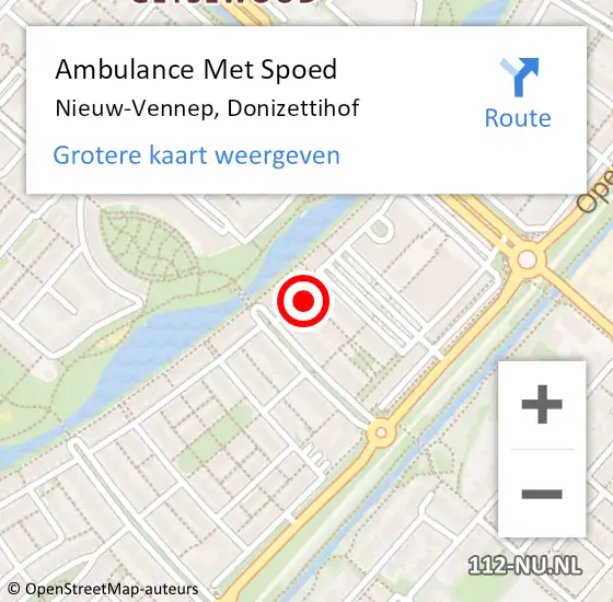 Locatie op kaart van de 112 melding: Ambulance Met Spoed Naar Nieuw-Vennep, Donizettihof op 15 mei 2016 21:27