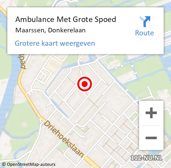 Locatie op kaart van de 112 melding: Ambulance Met Grote Spoed Naar Maarssen, Donkerelaan op 15 mei 2016 21:39