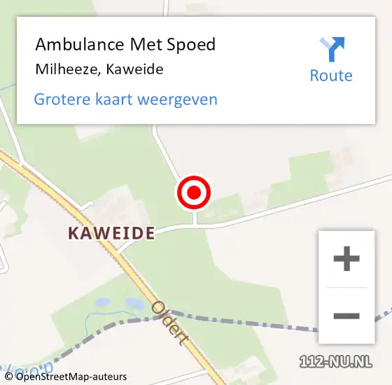 Locatie op kaart van de 112 melding: Ambulance Met Spoed Naar Milheeze, Kaweide op 16 mei 2016 03:43