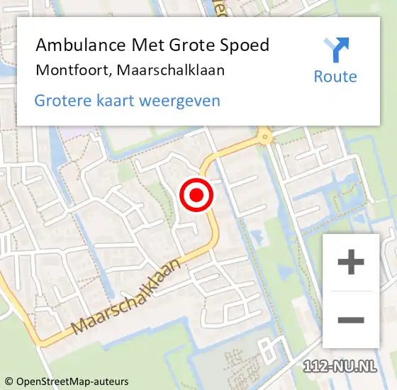 Locatie op kaart van de 112 melding: Ambulance Met Grote Spoed Naar Montfoort, Maarschalklaan op 16 mei 2016 04:19