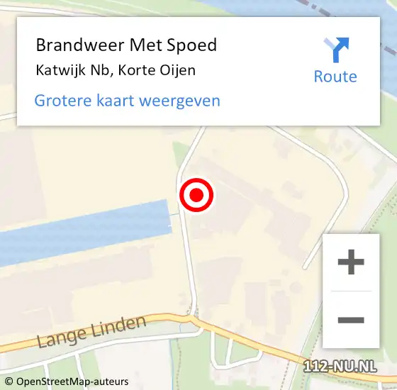 Locatie op kaart van de 112 melding: Brandweer Met Spoed Naar Katwijk Nb, Korte Oijen op 16 mei 2016 05:01