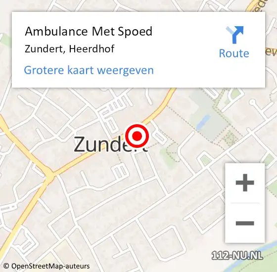 Locatie op kaart van de 112 melding: Ambulance Met Spoed Naar Zundert, Heerdhof op 15 december 2013 08:58