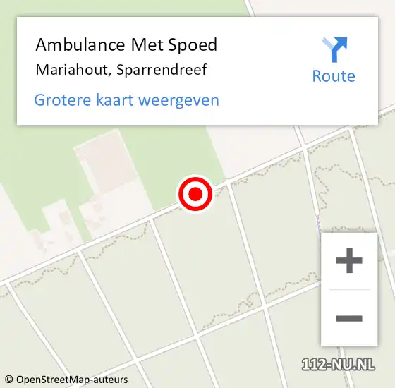 Locatie op kaart van de 112 melding: Ambulance Met Spoed Naar Mariahout, Sparrendreef op 16 mei 2016 10:28