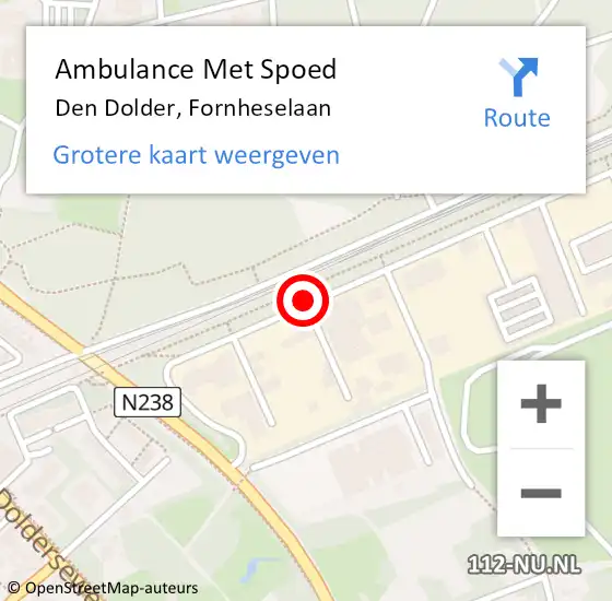 Locatie op kaart van de 112 melding: Ambulance Met Spoed Naar Den Dolder, Fornheselaan op 16 mei 2016 13:32