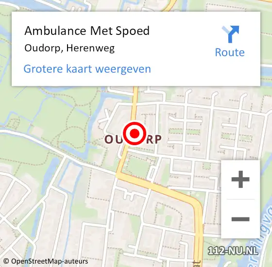 Locatie op kaart van de 112 melding: Ambulance Met Spoed Naar Oudorp, Herenweg op 16 mei 2016 16:33