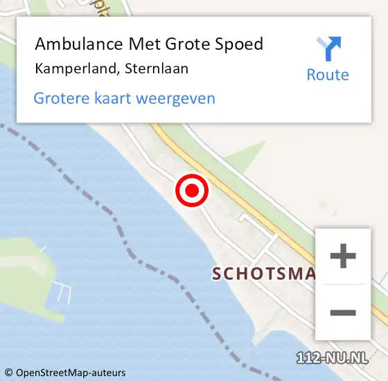 Locatie op kaart van de 112 melding: Ambulance Met Grote Spoed Naar Kamperland, Sternlaan op 16 mei 2016 16:34