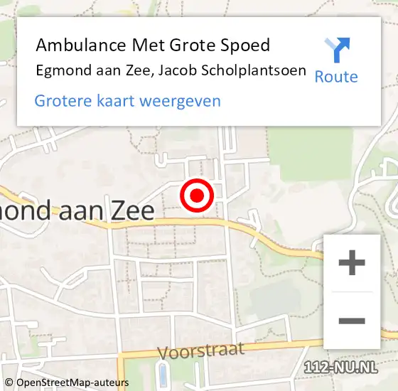 Locatie op kaart van de 112 melding: Ambulance Met Grote Spoed Naar Egmond aan Zee, Jacob Scholplantsoen op 15 december 2013 10:10