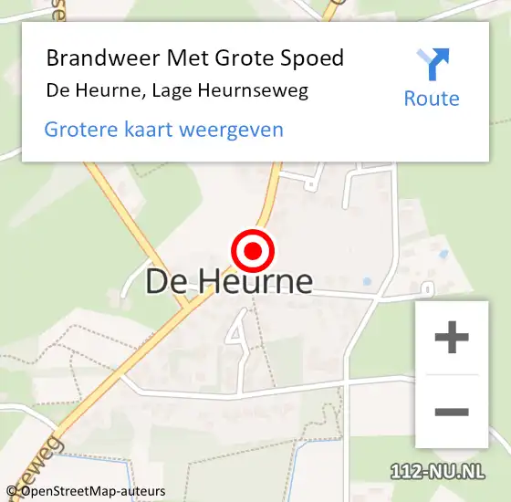 Locatie op kaart van de 112 melding: Brandweer Met Grote Spoed Naar De Heurne, Lage Heurnseweg op 16 mei 2016 20:04