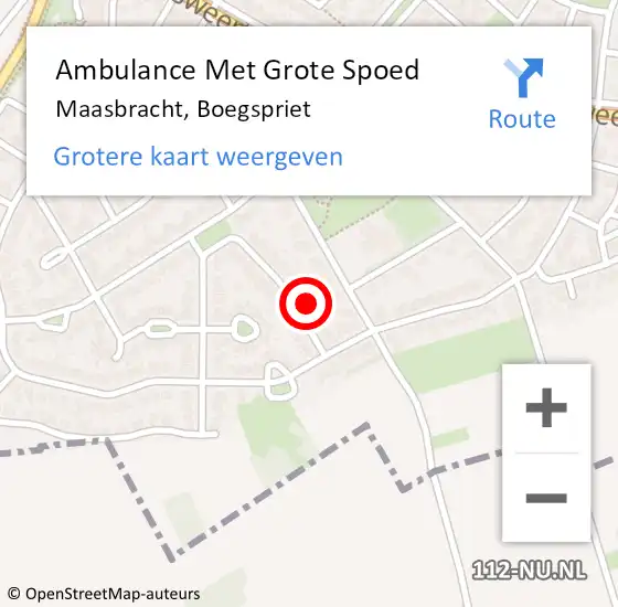 Locatie op kaart van de 112 melding: Ambulance Met Grote Spoed Naar Maasbracht, Boegspriet op 15 december 2013 10:15