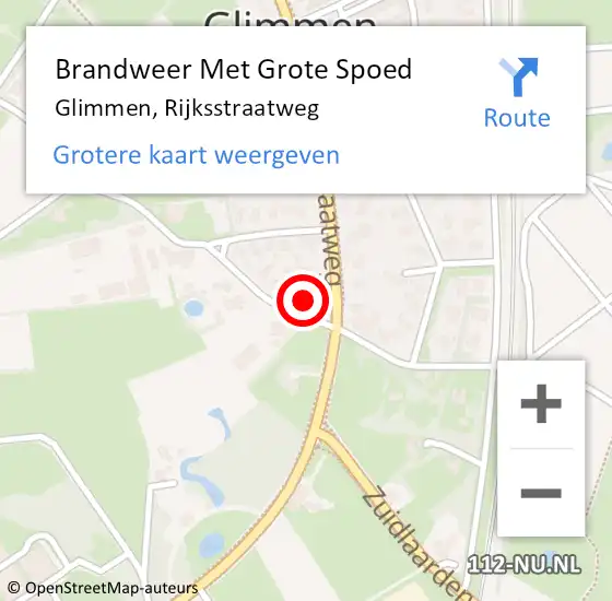 Locatie op kaart van de 112 melding: Brandweer Met Grote Spoed Naar Glimmen, Rijksstraatweg op 15 december 2013 10:30