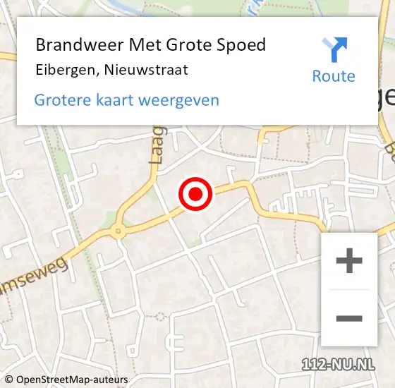 Locatie op kaart van de 112 melding: Brandweer Met Grote Spoed Naar Eibergen, Nieuwstraat op 17 mei 2016 00:00