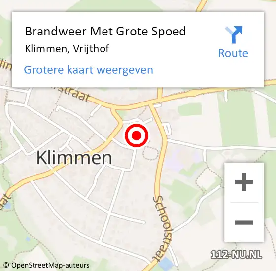 Locatie op kaart van de 112 melding: Brandweer Met Grote Spoed Naar Klimmen, Vrijthof op 17 mei 2016 08:36