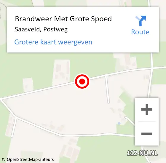 Locatie op kaart van de 112 melding: Brandweer Met Grote Spoed Naar Saasveld, Postweg op 17 mei 2016 08:37