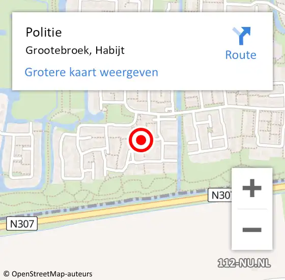 Locatie op kaart van de 112 melding: Politie Grootebroek, Habijt op 17 mei 2016 08:50