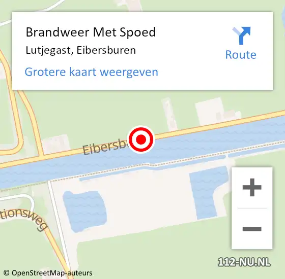 Locatie op kaart van de 112 melding: Brandweer Met Spoed Naar Lutjegast, Eibersburen op 17 mei 2016 09:19