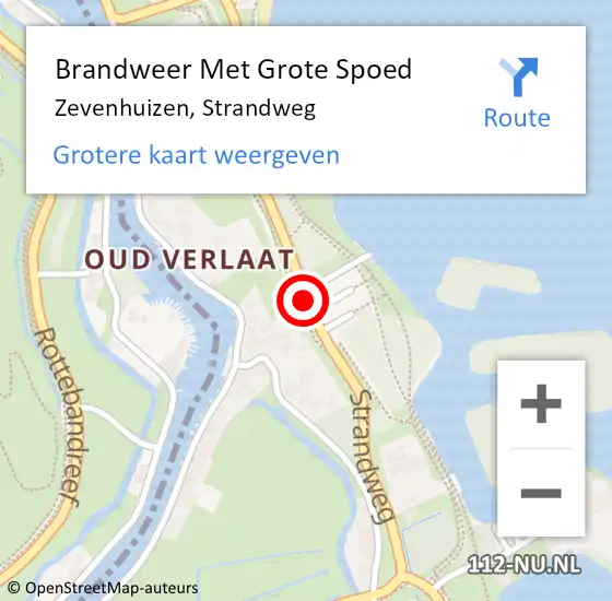 Locatie op kaart van de 112 melding: Brandweer Met Grote Spoed Naar Zevenhuizen, Strandweg op 17 mei 2016 09:24