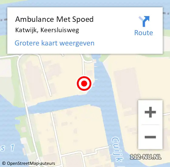 Locatie op kaart van de 112 melding: Ambulance Met Spoed Naar Katwijk, Keersluisweg op 17 mei 2016 09:50