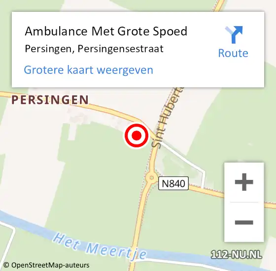 Locatie op kaart van de 112 melding: Ambulance Met Grote Spoed Naar Persingen, Persingensestraat op 17 mei 2016 11:31