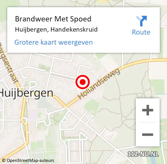 Locatie op kaart van de 112 melding: Brandweer Met Spoed Naar Huijbergen, Handekenskruid op 17 mei 2016 16:11