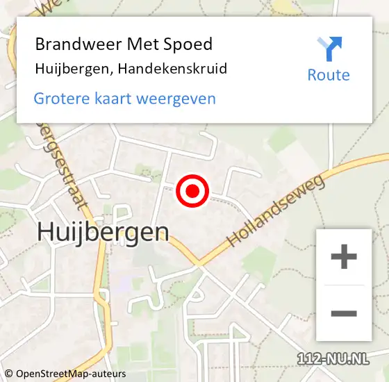 Locatie op kaart van de 112 melding: Brandweer Met Spoed Naar Huijbergen, Handekenskruid op 17 mei 2016 16:20