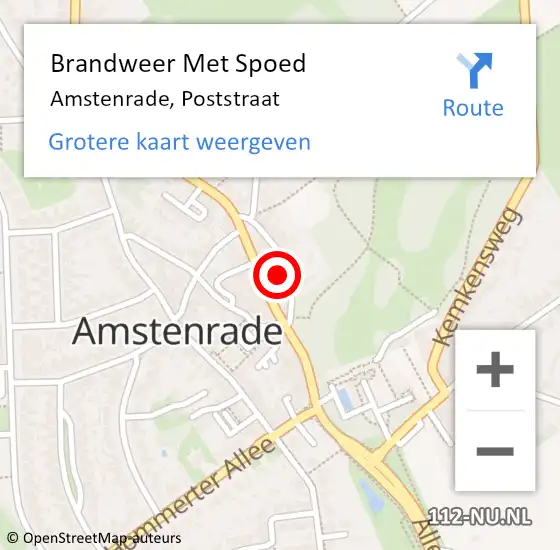 Locatie op kaart van de 112 melding: Brandweer Met Spoed Naar Amstenrade, Poststraat op 17 mei 2016 17:34