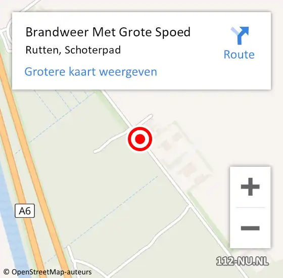 Locatie op kaart van de 112 melding: Brandweer Met Grote Spoed Naar Rutten, Schoterpad op 17 mei 2016 18:13