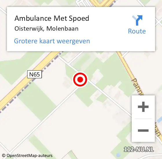 Locatie op kaart van de 112 melding: Ambulance Met Spoed Naar Oisterwijk, Molenbaan op 17 mei 2016 18:41