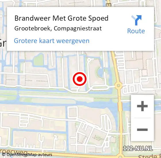 Locatie op kaart van de 112 melding: Brandweer Met Grote Spoed Naar Grootebroek, Compagniestraat op 17 mei 2016 18:56