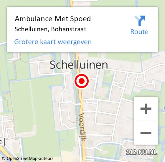 Locatie op kaart van de 112 melding: Ambulance Met Spoed Naar Schelluinen, Bohanstraat op 17 mei 2016 20:23