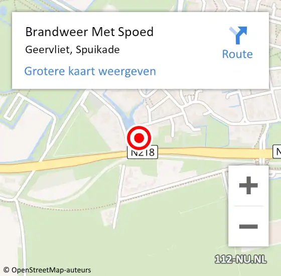 Locatie op kaart van de 112 melding: Brandweer Met Spoed Naar Geervliet, Spuikade op 17 mei 2016 20:30