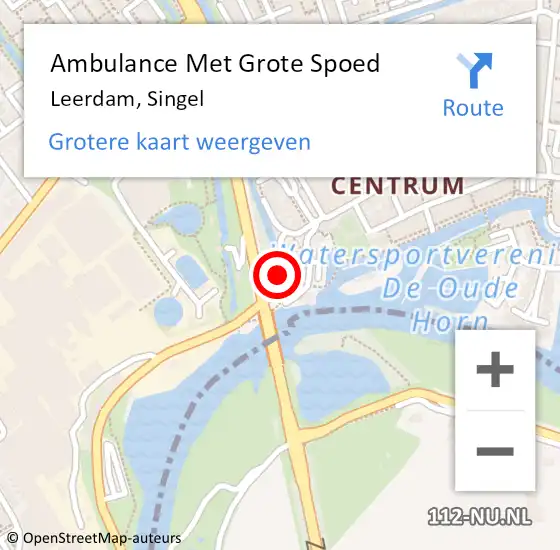 Locatie op kaart van de 112 melding: Ambulance Met Grote Spoed Naar Leerdam, Singel op 17 mei 2016 21:33