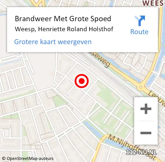 Locatie op kaart van de 112 melding: Brandweer Met Grote Spoed Naar Weesp, Henriette Roland Holsthof op 17 mei 2016 21:46