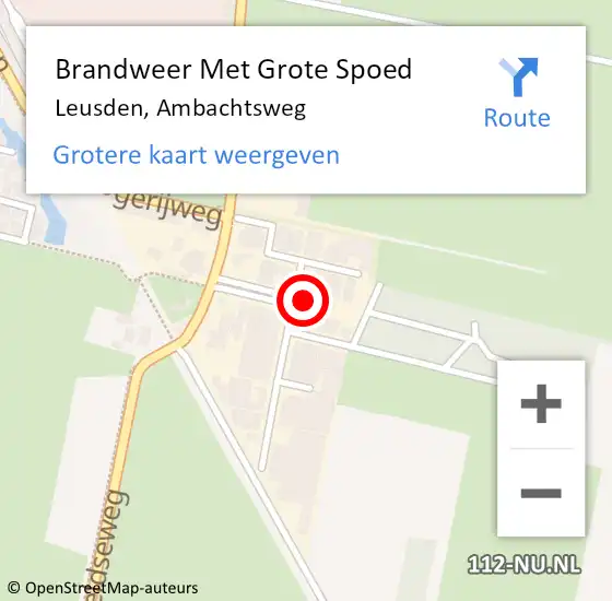 Locatie op kaart van de 112 melding: Brandweer Met Grote Spoed Naar Leusden, Ambachtsweg op 18 mei 2016 17:39