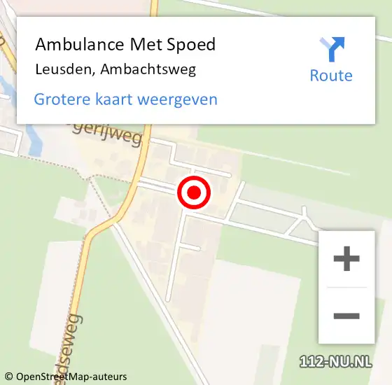 Locatie op kaart van de 112 melding: Ambulance Met Spoed Naar Leusden, Ambachtsweg op 18 mei 2016 17:45