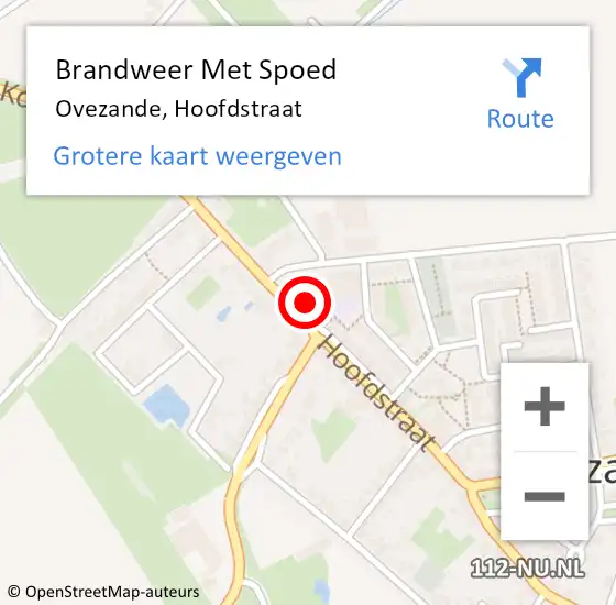 Locatie op kaart van de 112 melding: Brandweer Met Spoed Naar Ovezande, Hoofdstraat op 15 december 2013 14:23