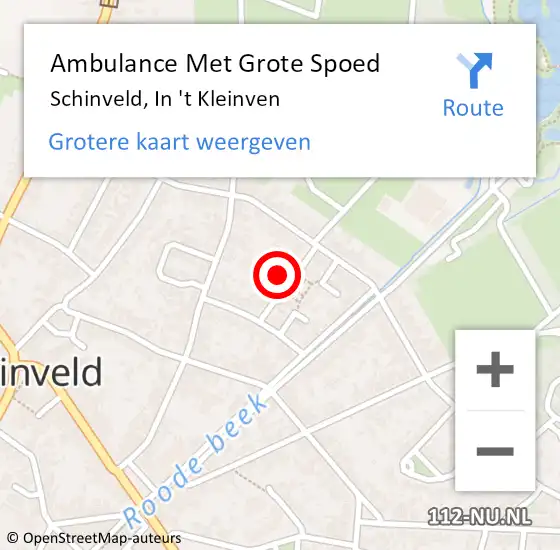 Locatie op kaart van de 112 melding: Ambulance Met Grote Spoed Naar Schinveld, In 't Kleinven op 15 december 2013 14:34