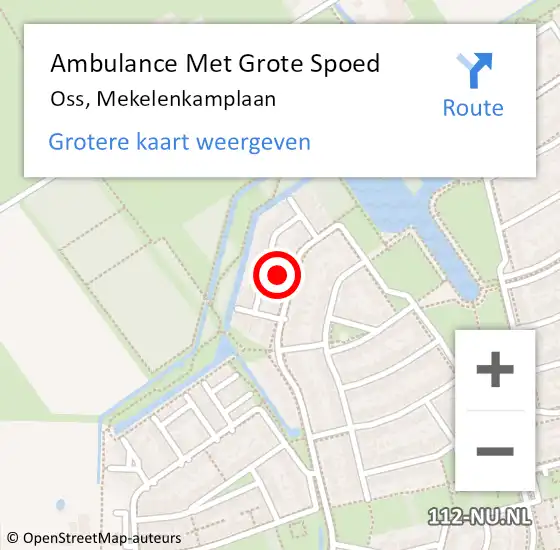 Locatie op kaart van de 112 melding: Ambulance Met Grote Spoed Naar Oss, Mekelenkamplaan op 18 mei 2016 20:15