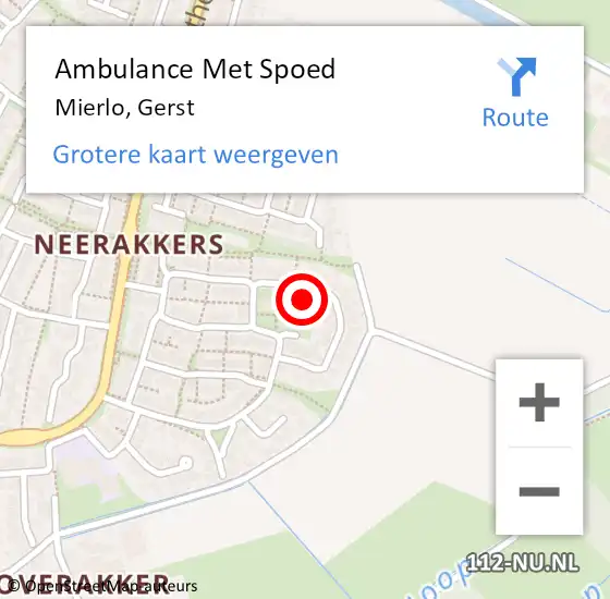 Locatie op kaart van de 112 melding: Ambulance Met Spoed Naar Mierlo, Gerst op 18 mei 2016 20:22